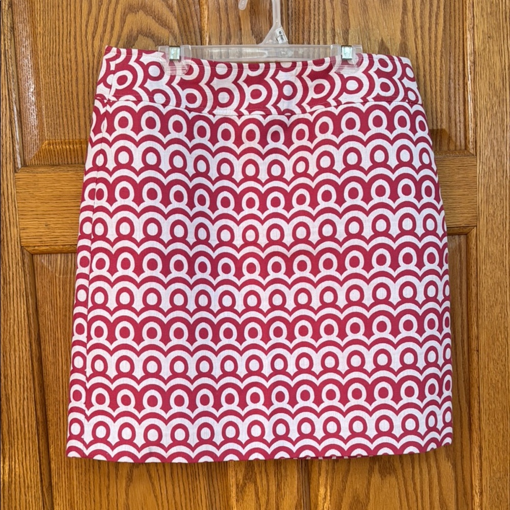 Ann Taylor Red and White A-Line Mini Skirt